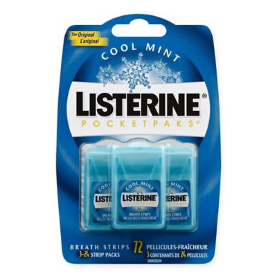 Listerine 72-Count Pocket Paks Breath Strips in Cool Mint - Bed Bath ...