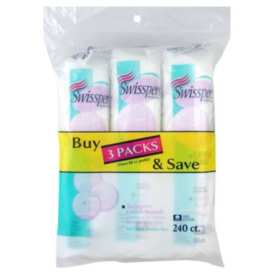 Swisspers 3-Pack 80-Count Cotton Rounds - Bed Bath & Beyond