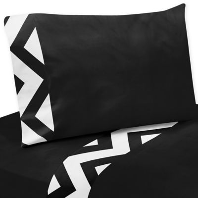 Sweet Jojo Designs Chevron Sheet Set in Black and White ...