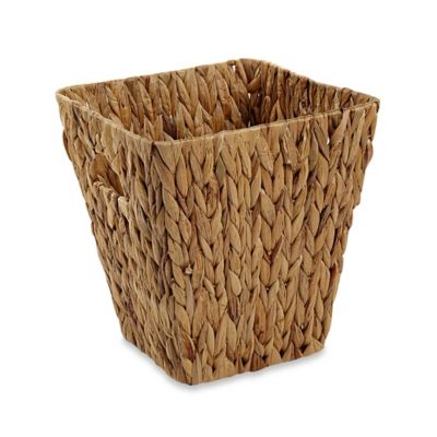 Square Woven Water Hyacinth Bucket in Natural - Bed Bath & Beyond