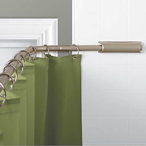 TITAN NeverRust™ Aluminum Curved Retractable Rod in Brushed Nickel  Bed Bath  Beyond