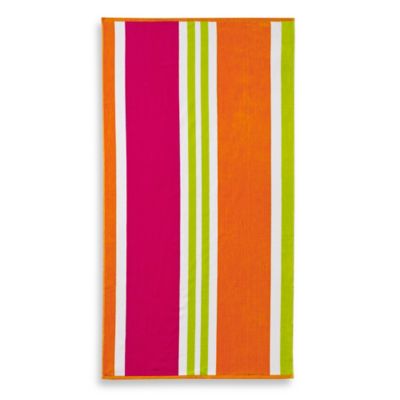 Large Striped Beach Towels and Beach Umbrellas - Bed Bath & Beyond  image of Multi-Stripe Jacquard Beach Towel