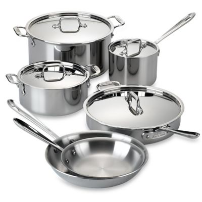 All-Clad Stainless Steel 10-Piece Cookware Set - Bed Bath & Beyond