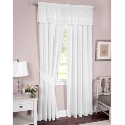 Danielle Embroidered Eyelet Window Curtain Panel and Valance - Bed Bath ...