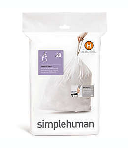 Bolsas ajustables de plástico para basura código H simplehuman® de 30-35 L, Paquete de 20