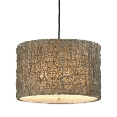 uttermost rattan pendant knotted drum ceiling mount brown light bedbathandbeyond