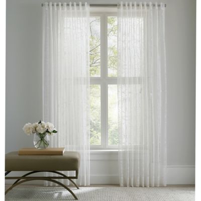 Buy Barbara Barry Sheer Tracery Rod Pocket 120Inch Window Curtain Panel in OffWhite from Bed 