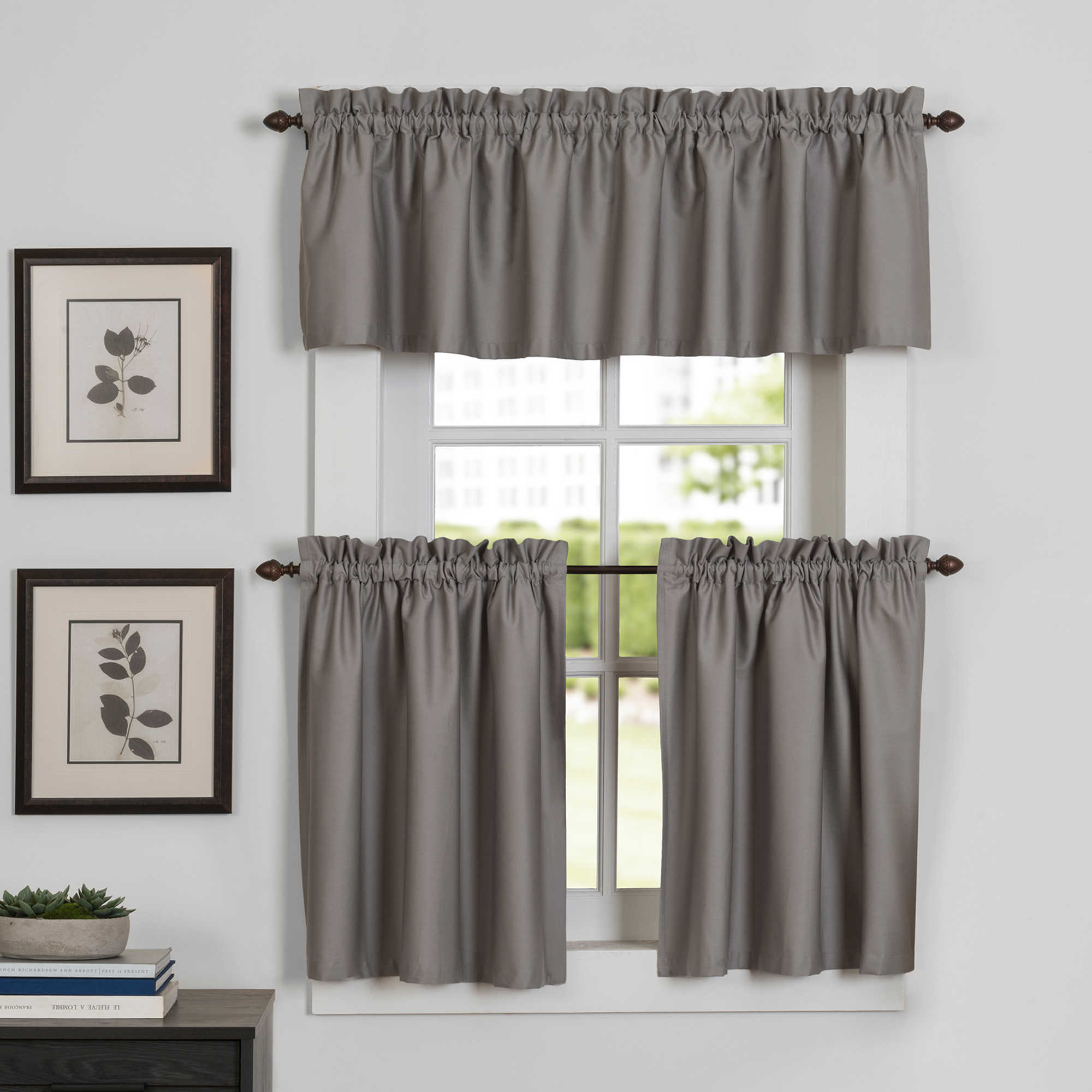 Kitchen & Bath Curtains - Bed Bath & Beyond - image of Newport Kitchen Window Curtain Tier and Valance