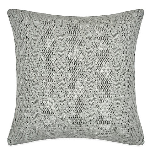 Buy Flatiron Home Cable Knit Square Throw Pillow in Light Grey from Bed Bath & Beyond