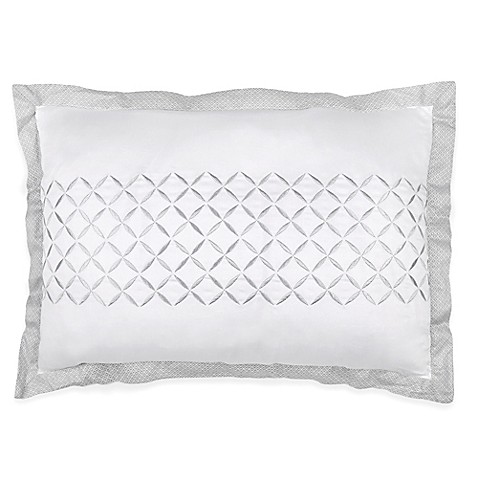 Wamsutta Collection Luxury Italian-Made Lucca Oblong Throw Pillow in White/Grey - Bed Bath & Beyond