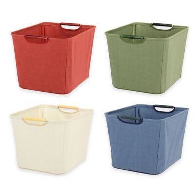 Household Essentials® Medium Open Tapered Storage Bin with Wood Handles