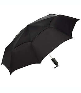 Paraguas de poliéster Shedrain® Windjammer con ventilación automático compacto color negro