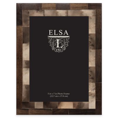Buy Elsa L. 5-Inch x 7-Inch Tiles Photo Frame in Walnut/Brown from  Bed Bath & Beyond