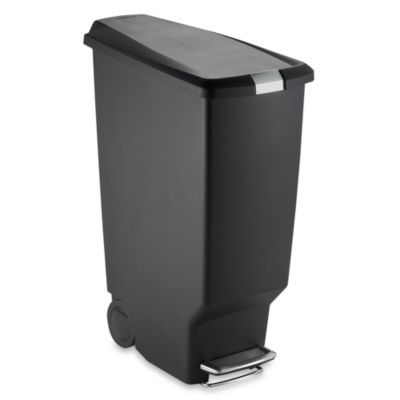Bote de basura delgado de plástico simplehuman®con pedal, 40 L color negro