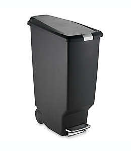 Bote de basura delgado de plástico simplehuman®con pedal, 40 L color negro
