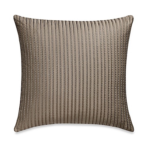 Buy Frette At Home Tiber Ricamo Square Throw Pillow in Stone from Bed Bath & Beyond