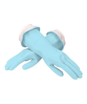 Guantes chicos premium de látex natural Casabella™ WaterBlock™ color azul
