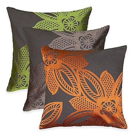 Rizzy Home Crewel Embroidery Square Throw Pillow - Bed Bath & Beyond