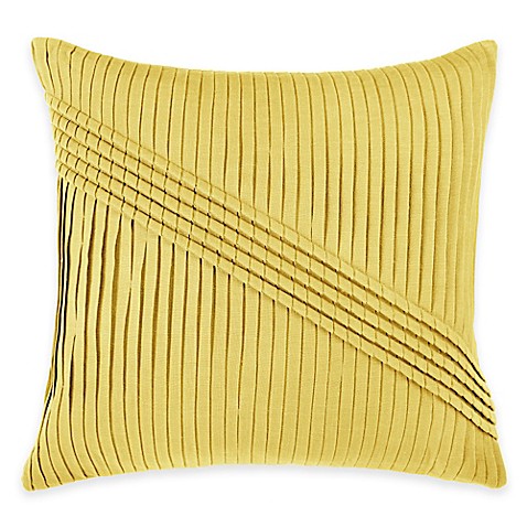 Buy Rizzy Home Pleated Pattern Square Throw Pillow in Yellow from Bed Bath & Beyond