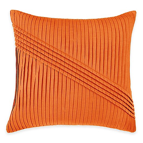 Buy Rizzy Home Pleated Pattern Square Throw Pillow in Orange from Bed Bath & Beyond