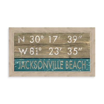  Jacksonville  Florida  Coordinates Framed Wall Art  Bed 