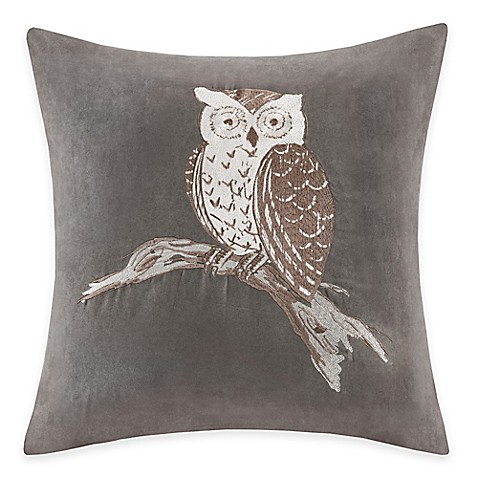Madison Park Owl Embroidered Square Throw Pillow - Bed Bath & Beyond