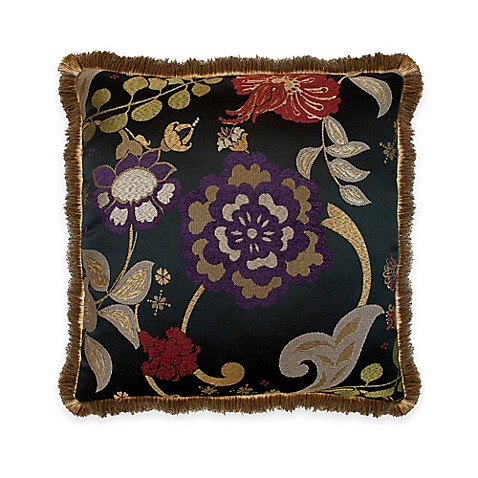 Buy Austin Horn Classics Escapade Fringe Square Throw Pillow in Black from Bed Bath & Beyond