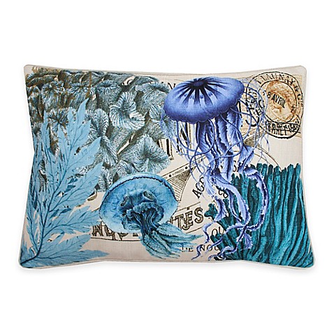 Thro French Coastal Jellyfish Oblong Throw Pillow in Blue - Bed Bath & Beyond