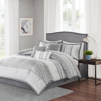 madison park bennett 7 piece comforter set aqu