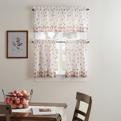 Kitchen & Bath Curtains - Bed Bath & Beyond - image of Fresh Bloom Kitchen Window Curtain Tiers and Valance