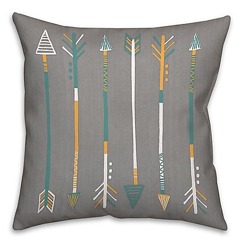 Buy Arrows 18-Inch Square Throw Pillow in Grey from Bed Bath & Beyond