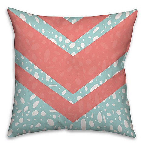 Buy Coral Dalmatian 16-Inch Square Throw Pillow in Pink/Blue from Bed Bath & Beyond