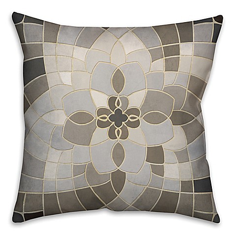Greige Mosaic Square Throw Pillow in Grey/Beige - Bed Bath & Beyond