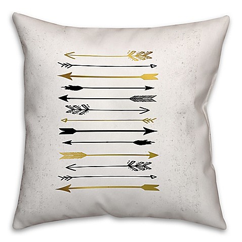 Arrows Galore Throw Pillow in Black/Gold - Bed Bath & Beyond