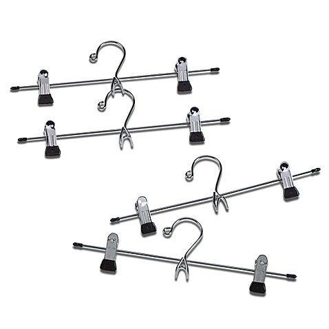 Chrome Skirt Hanger with Clips (Set of 4) - Bed Bath & Beyond
