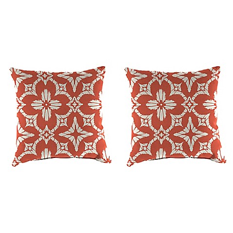 Outdoor Throw Pillows in Aspidora Coral - Bed Bath & Beyond