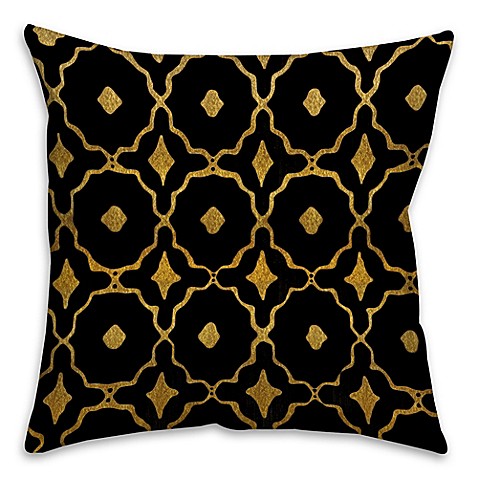 Speckles Throw Pillow in Black/Gold - Bed Bath & Beyond