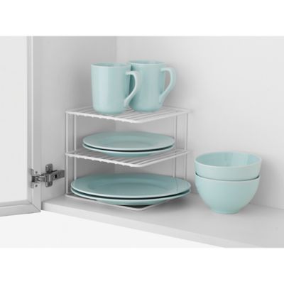 SALT 2-Tier Corner Shelf in White