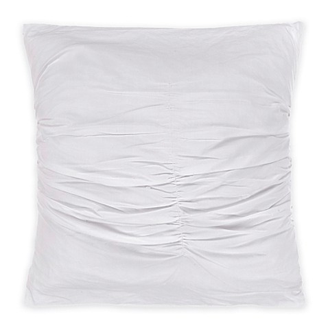 Bed Inc. Quinn Ruched Square Throw Pillow in White - Bed Bath & Beyond