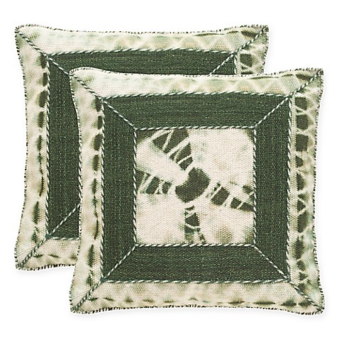 Safavieh Dip-Dye Patch 24-Inch Square Throw Pillows (Set of 2) - Bed Bath & Beyond