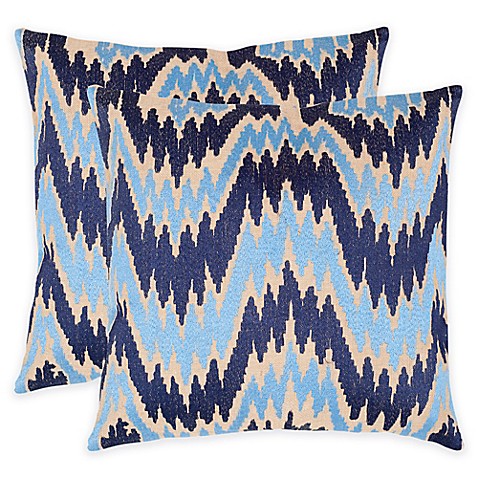 Buy Safavieh Adam 18-Inch Square Throw Pillows in Indigo (Set of 2) from Bed Bath & Beyond
