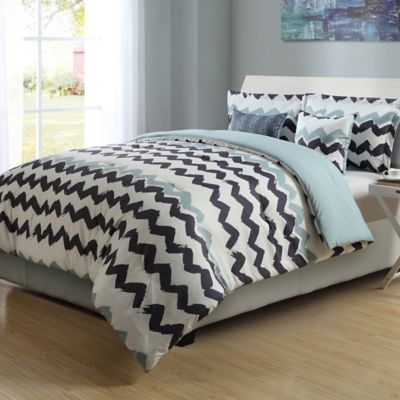 Paint Chevron Stripe Reversible Comforter Set - Bed Bath