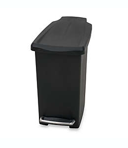 Bote de basura delgado de plástico simplehuman®con pedal, de 10 L, color negro