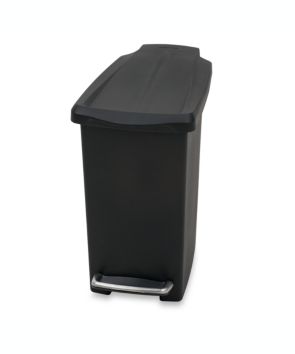 Bote de basura delgado de plástico simplehuman™ con pedal, de 10 L, color negro