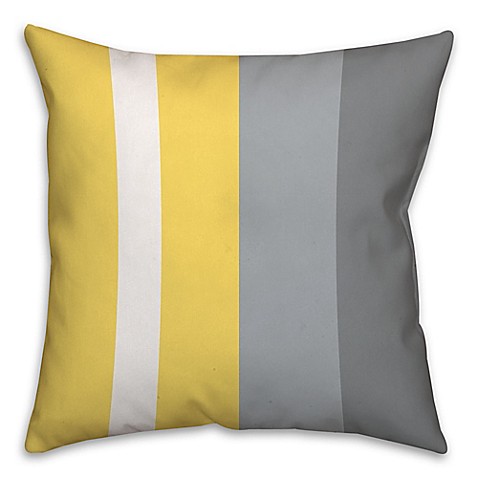 Buy Striped Color Block Square Throw Pillow in Yellow/Grey from Bed Bath & Beyond