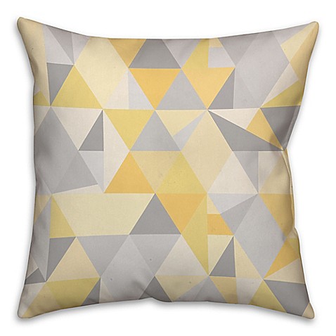 Triangles Pattern Square Throw Pillow in Yellow/Grey - Bed Bath & Beyond
