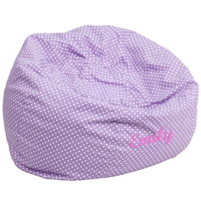 Buy Flash Furniture Personalized Kids Large Bean Bag Chair in Lavender Dot from Bed Bath \u0026 Beyond