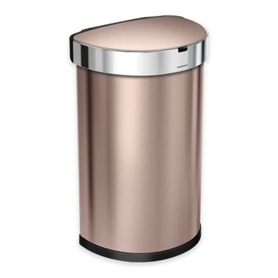 trash sensor round simplehuman bin liter semi 45 proof simple human gold rose fingerprint 45l cans kitchen stainless steel garbage