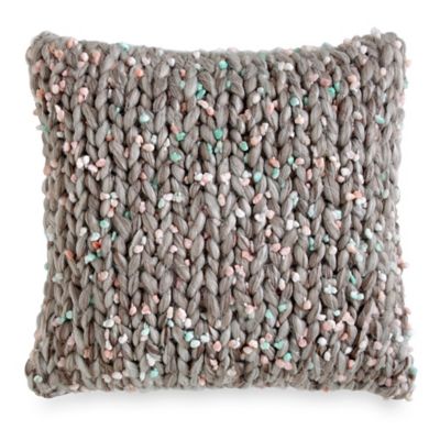 DKNY Mode Chunky Knit Square Throw Pillow in Sand - Bed Bath & Beyond