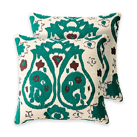 Haslett 18-Inch Square Throw Pillows in Green (Set of 2) - Bed Bath & Beyond
